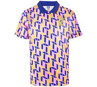 Score Draw Scotland 1990 Third Retro Football Shirt Navy/Yellow/Pink Small Polyester