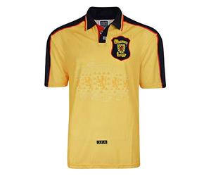 Score Draw Scotland 1998 World Cup Finals Away Retro Shirt Yellow Small Polyester
