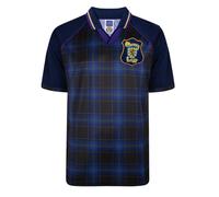 Score Draw Scotland 1996 Euro Championship Retro Shirt Blue Large Polyester