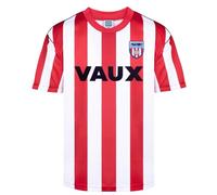 Score Draw Sunderland 1990 Retro Football Shirt Red/White Medium Polyester