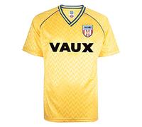 Score Draw Sunderland 1990 Third Retro Football Shirt Yellow Small Polyester