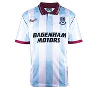 Score Draw West Ham United 1992 Away Retro Football Shirt Sky/White X-Large Polyester