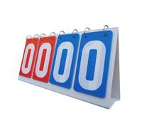 Scoreboard Flipper - Table Top Score Keeper, 4 Digit Portable Display, Waterproof Competition Tracker, Match Point Management Function, Sporting Goods Category, Blue Badminton Volleyball Football