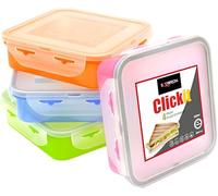 Scorpeon 4-Pack 600ml Meal Prep Containers - BPA-Free & Leakproof - Microwave, Freezer, Dishwasher Safe - Airtight Food Storage for Sandwiches, Snacks, School Lunches - Assorted Colours