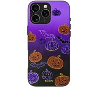 SCORPIFY for iPhone 16 Pro Case [Compatible with MagSafe] with Halloween Pumpkin Spell, Cute Cosmic Orange Magnetic Phone Cover for Women Girls, Pink Purple Glitter Sparkle Bumper with Gold Foil