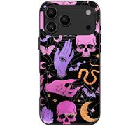 SCORPIFY for iPhone 17 Pro Case [Compatible with MagSafe] with Gothic Halloween Phantom Carnival, Cute Pink Purple Magnetic Phone Cover Bumper for Women Girls, Glitter Sparkle Gold Pumpkin Spell