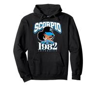 Scorpio 1982 Zodiac Queens Afro Astrology Birthday Pullover Hoodie
