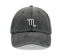 Scorpio Baseball Cap Vintage Washed Unisex Dad Hat Adjustable Zodiac Sign Black