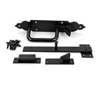 SCORPIO HARDWARE® 10” Heavy Duty Iron Black Ornamental Suffolk Gate Latch Gothic Thumb Catch Set for Outdoor Use (Black)