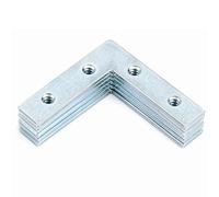 SCORPIO HARDWARE® 10 Pack L Corner Plate 90 Degree Flat Bracket Zinc Plated Braces for Wooden Furniture, Cabinets, Shelves, Desks, Chairs (4")