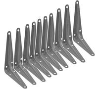 Scorpio Hardware 10 Pack London Shelf Brackets 8 X 6" Inches Grey Wall Mounted Shelve Brackets, Book Shelf Bracket, Floating Shelve Bracket