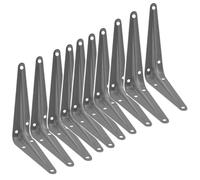 SCORPIO HARDWARE® 10 Pack London Shelf Brackets, Wall Mounted Shelve Brackets, Shelving Support Brackets, Book Shelf Bracket, Floating Shelve Bracket (Grey, 8" x 6")