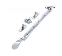 SCORPIO HARDWARE 10" Victorian Casement Stay Solid Brass Window Fastener Stays Spoon Style Screws (Polished Chrome)