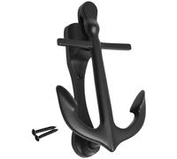 SCORPIO HARDWARE® Anchor Door Knocker Black Door Knocker Sea Life Antique Style Solid Brass Matt Black with Fixing Screws
