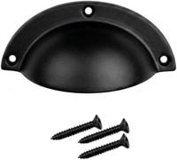 Scorpio Hardware Black Antique Cast Iron Designer Traditional Round Cup For Cupboard Cabinet Kitchen Drawer Pull Handle