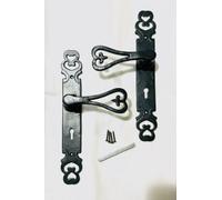 SCORPIO HARDWARE Black Antique Cast Iron Designer Tudor Lever Lock or Latch Door Handle (Lock)