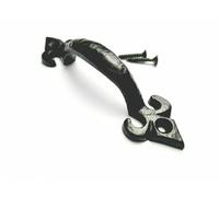 SCORPIO HARDWARE Black Antique Cast Iron Ornate Fleur-de-LYS Pull Handle for Door Gate Shed 4", 5", 7" (5")