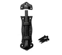 SCORPIO HARDWARE Black Antique Cast Iron Ornate Tudor Cranked Necked & Straight Door Bolt (Straight)