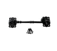 SCORPIO HARDWARE® Cabin Hook Square Base Plate 6" 150mm Black Cast Iron Heavy Duty for Interior Doors Exterior Doors Gates, Cabinets Latch Catch