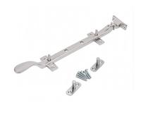 SCORPIO HARDWARE® Casement Stay 10" Victorian Solid Brass Window Fastener Stays Spoon Style Screws (Satin Chrome)