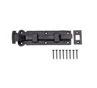 SCORPIO HARDWARE® Cranked Door Bolt 4" 8" Black Antique Cast Iron Ornate Tudor (4")