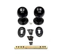 SCORPIO HARDWARE Door Knobs Black Round Oval Octagonal Cast Iron Antique Tudor Rim or Mortice (Round Knob)