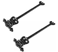 SCORPIO HARDWARE Fleur-De-LYS Coronet Tee Hinge Pair Cast Iron Black Antique 12" 300mm c/w Screws