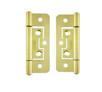 SCORPIO HARDWARE® Flush Door Hinges Brass 63mm (2.5 Inch) - Non Mortice Cabinet & Cupboard Hinges for Light Internal Doors - 1 Pair