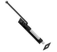 SCORPIO HARDWARE® Garage Gate Drop Bolt, Bow Handle Bolt, Monkey Tail Bolt, Garage Bolt with Closed Keep, Cane Type to Secure Large Gates (Black, Monkey Tail Bolt - 18")