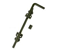SCORPIO HARDWARE® Garage Gate Drop Bolt, Bow Handle Bolt, Monkey Tail Bolt, Garage Bolt with Closed Keep, Cane Type to Secure Large Gates (Black, Garage Drop Bolt Cane Type - 12")