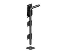 SCORPIO HARDWARE® Garage Gate Drop Bolt, Bow Handle Bolt, Monkey Tail Bolt, Garage Bolt with Closed Keep, Cane Type to Secure Large Gates (Black, Garage Bolt with Closed Keep - 18")