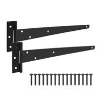 SCORPIO HARDWARE® Gate Tee Hinges Black Galvanised Heavy Duty T Hinges for Wooden Gates, Doors & Sheds (Black, 15 Inch / 375mm)