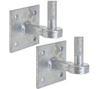 SCORPIO HARDWARE Heavy Duty Hook on Plates Gate Pins 19mm Square Plates 4"x4" Adjustable/Fixed (Fixed Pin)