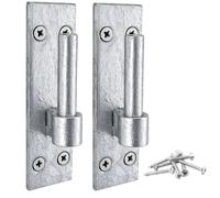 SCORPIO HARDWARE® Heavy Duty Hook on Plates Pair Gate Hinges Pins Eye Bolts | to Suit Wrought Iron Gates and Wooden Gates Black Galvanised (Galvanised, 16mm (for 18" - 24" Bands))