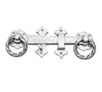 SCORPIO HARDWARE® Heavy Duty Ornamental Gate Ring Latch Twisted 8" 200mm 10" 250mm Black and Galvanised Finish Suitable for Garden Gates and Wooden Doors. (Galvanised, 8 Inch - 200mm)