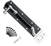 SCORPIO HARDWARE® Heavy Duty Tower Door Bolt Barrel Slide Lock Cranked Necked Door Bolt 100mm 150mm 200mm Door Latch with Screws Ideal for Door Locks (Black, 200mm (8 Inch Bolt))