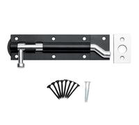 SCORPIO HARDWARE® Heavy Duty Tower Door Bolt Barrel Slide Lock Cranked Necked Door Bolt 100mm 150mm 200mm Door Latch with Screws Ideal for Door Locks (Black, 150mm (6 Inch Bolt))