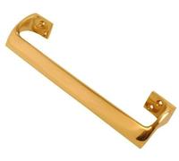 SCORPIO HARDWARE Oval Grip Cranked Door Pull Handle 229 mm (9") Solid Brass or Aluminium (Polished Brass)