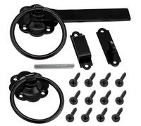 SCORPIO HARDWARE® Ring Gate Latch for Wooden Gates Black Powder Coated Galvanised Zinc 6"/150mm Door Latches and Catches for External Door Lock (Black)