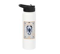 Scorpio Horoscope Tarot Card Zodiac Symbol Card Scorpio Stainless Steel Insulated Water Bottle