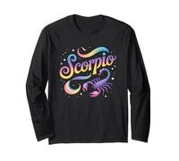 Scorpio Rainbow Pastel Zodiac Astrology Vibes Long Sleeve T-Shirt