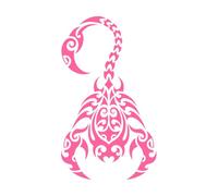 Scorpio Tattoo Maori Tribal Style Horoscope Zodiac Sign Engraving Decals 34x58.3cm Art Mural Painting Pink