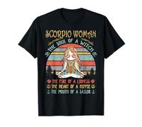 Scorpio Woman The Soul Of A Witch Vintage Birthday T-Shirt