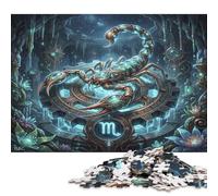 Scorpio Zodiac 1000 Piece Wooden Jigsaw Puzzle,Wood,Whimsical Challenge,Stress Relief Dreamy Scorpion,Educational Toy,Home Wall Decor,Gift Idea,Adults & Kids 14+ (75x50cm)