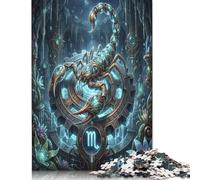Scorpio Zodiac 500 Piece Wooden Jigsaw Puzzle,Wood,Impossible Challenge,Educational Toy Dreamy Scorpion,Gift Idea,Stress Relief,Home Wall Decor,Adults & Kids 14+ (52x38cm)