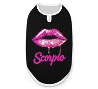 Scorpio Zodiac Birthday Pink Lips Dog Shirts Sleeveless T-Shirt Pet Tank Top Soft Summer Vests Clothes for Dogs And Cat S