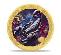 Scorpio Zodiac Challenge Coin | Astrological Sign & Symbol Medallion | Scorpio Horoscope Token | Commemorative Gifts for Collectors, Astrology Enthusiasts, and Zodiac Lovers