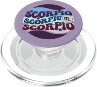 Scorpio Zodiac Retro Astrology Wave Graphic Sign PopSockets PopGrip for MagSafe