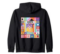 SCORPIO Zodiac Sign Bauhaus Style - Modern Astrology Art Zip Hoodie