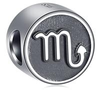 Scorpio Zodiac Sign Charms fit Pandora Moments Bracelet, Antique 925 Sterling Silver Scorpius Horoscope Signs Beads, 12 Astrology Charm, Gifts for Wife/Husband/Granny